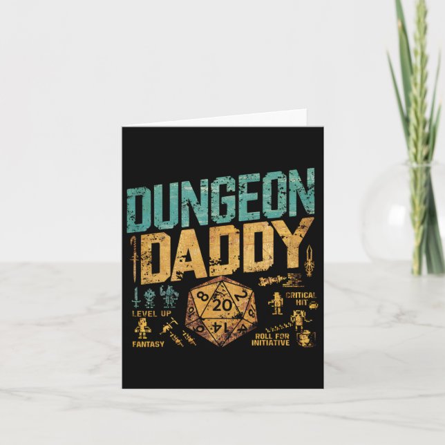 Retro Dungeon Pappa För Pappa  Kort (Framsida)