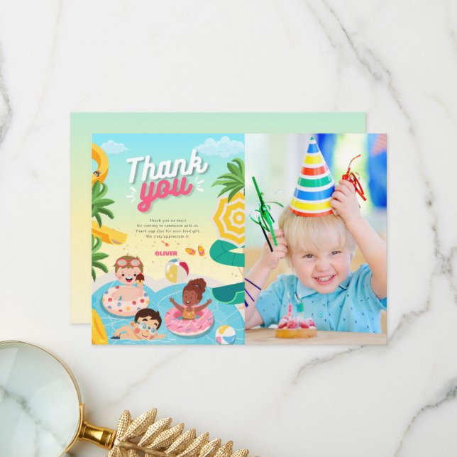 Retro dyk ner i femte födelsedagen tack kort (Fram/Back In Situ)