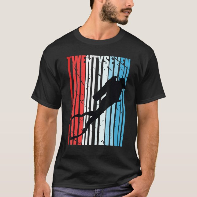 Retro-Dyka 27:e födelsedag Djuphavsdykare Wo T Shirt (Framsida)