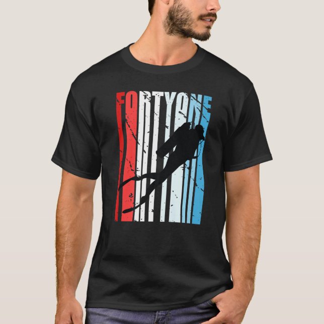 Retro-Dyka 41:a födelsedag Djuphavssdiver Wo T Shirt (Framsida)