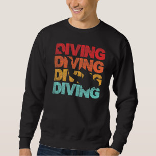 Retro Dyka Vintage Diver Ocean Deep Sea Wa Lång Ärmad Tröja