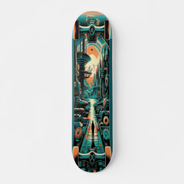 ’Retro Dystopia Deck’ Mini Skateboard Bräda 18,5 Cm
