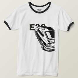 Retro E36 Klassisk Sportbil Vektor Art Ringer T-Sh T Shirt