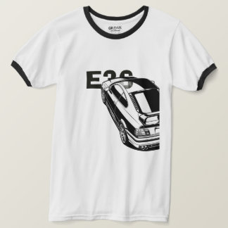 Retro E36 Klassisk Sportbil Vektor Art Ringer T-Sh T Shirt