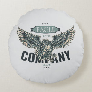 Retro Eagle Company Amerikansk Design Rund Kudde