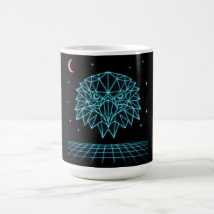 Retro Eagle Synthwave - Neon Flygande Rovdjur Kaffemugg