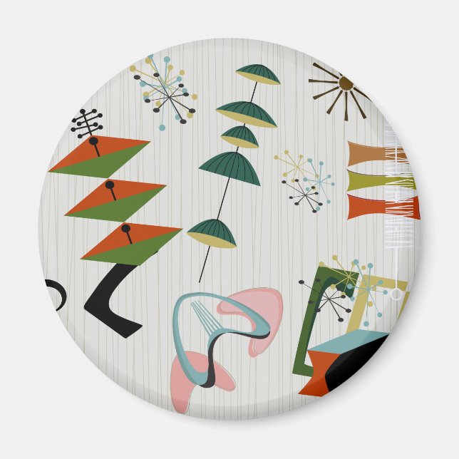 Retro Eames-Era Atomic Inspired Magnet (Framsidan)