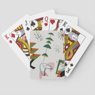 Retro Eames-eran Atomiskt Inspirerad Casinokort