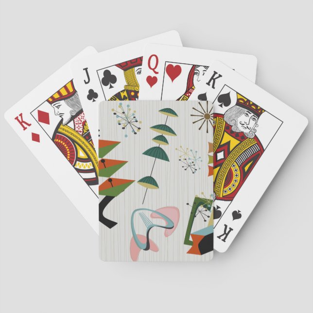 Retro Eames-eran Atomiskt Inspirerad Casinokort (Baksidan)