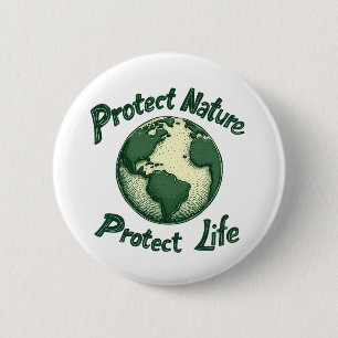 Retro Earth Day - Protection Nature, Protect Life Knapp