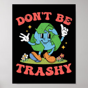 Retro Earth Day ska inte vara Trashy Aesthetic Clo Poster