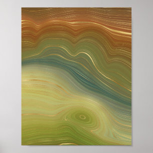 Retro Earthy Strata Neutralt av tonagar för Vint Poster