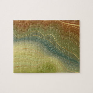 Retro Earthy Strata   Neutralt av tonagar för Vint Pussel