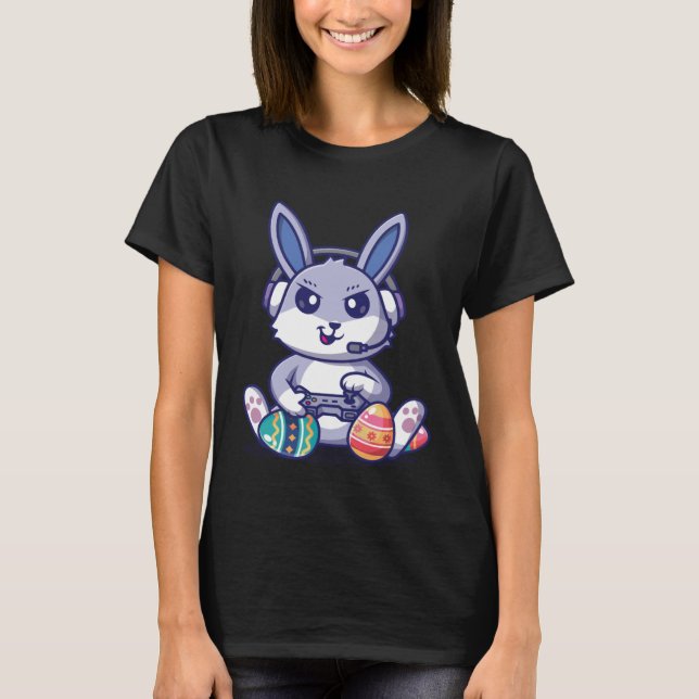 Retro Easter Video Game Easter Gaming Graphics Hap T Shirt (Framsida)