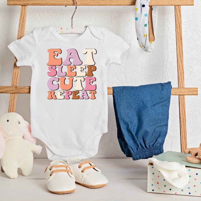 Retro Eat Sömnläge Repetera Baby-bokostym T Shirt (Skapare uppladdad)