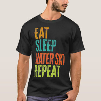 Retro Eat Sov Vatten Ski Upprepa Jet Skier Boat Wa T Shirt