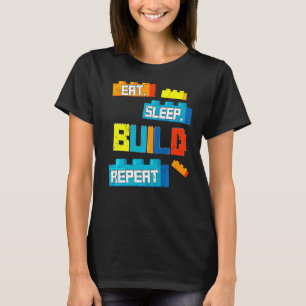 Retro Eat-viloläge Bygg Upprepa huvudbyggare Bygg T Shirt