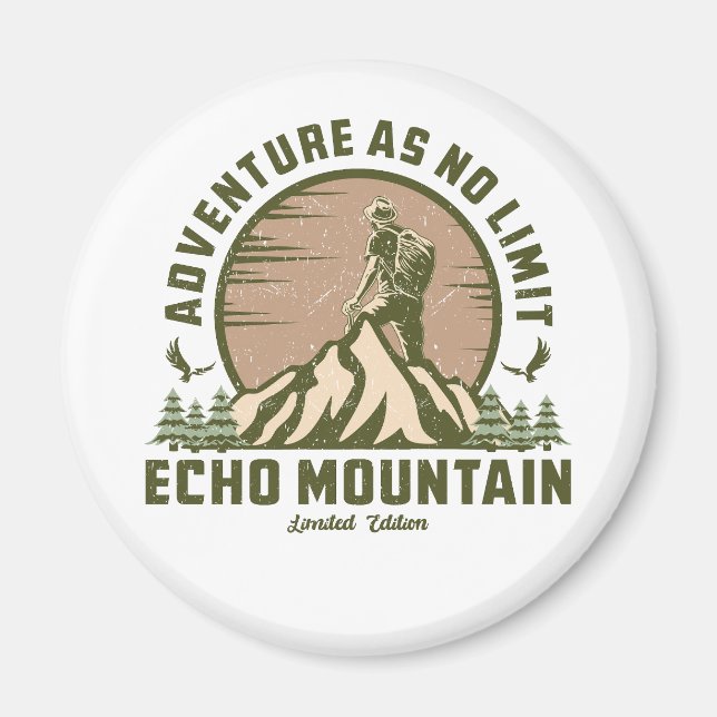 Retro Echo Mountain Hike Sunset T-Shirt Magnet (Framsidan)