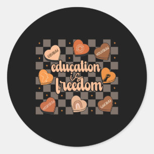 Retro Education är Freedom African American Teache Runt Klistermärke