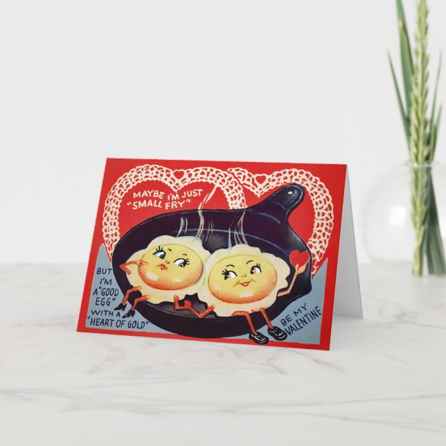 Retro Eggs Valentine Day Card Helgkort (Framsida)
