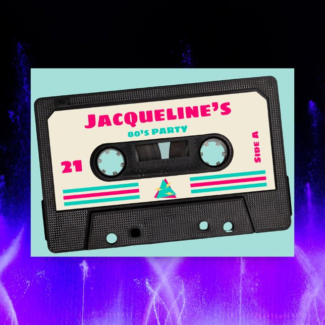 Retro Eghties Mix Tape 21:a födelsedagen Party Inbjudningar (Skapare uppladdad)