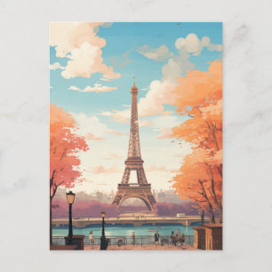 Retro Eiffel Torn, Paris, Frankrike Vykort