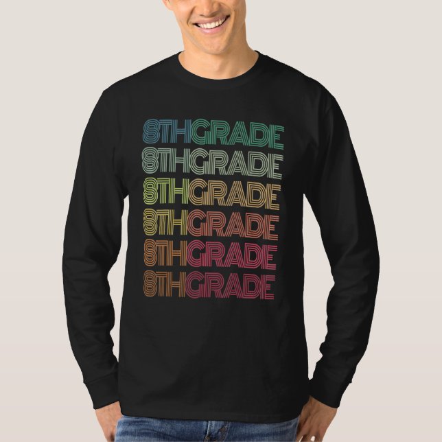 Retro Eighth Grade Student Teacher Groovy Team Rea T Shirt (Framsida)