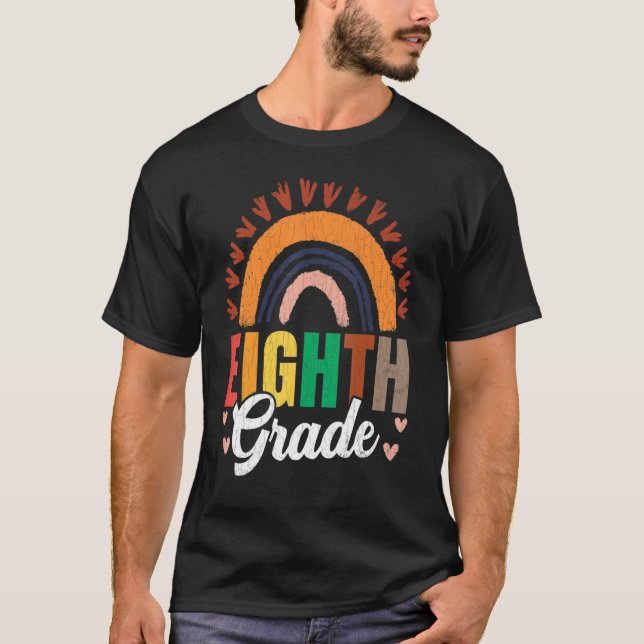Retro Eighth Klass First Day Back to school Grap T Shirt (Framsida)