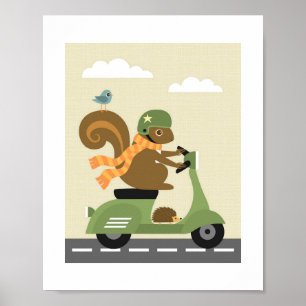 Retro-ekorre Poster Skriv ut