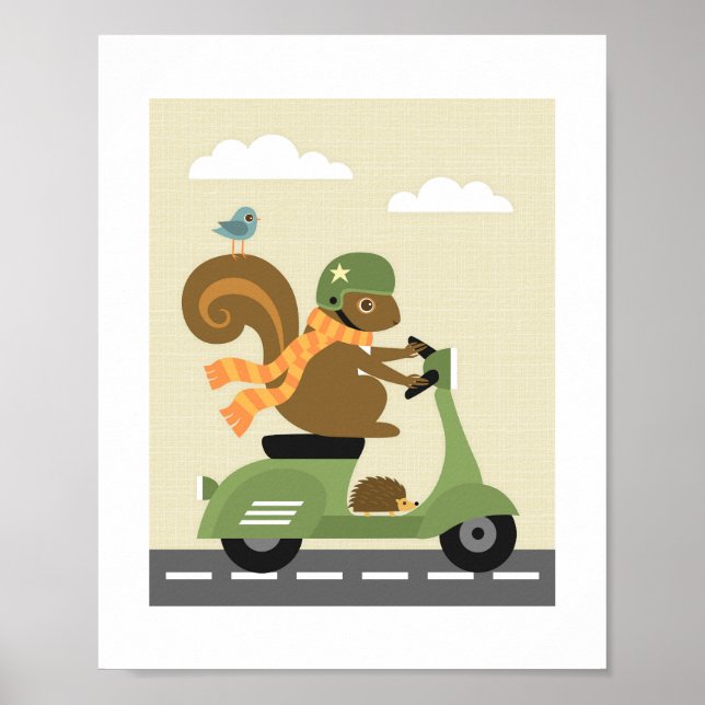 Retro-ekorre Poster Skriv ut (Framsidan)