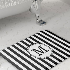 Retro Elagant Personalized Stripe Bath Mat Badrumsmatta