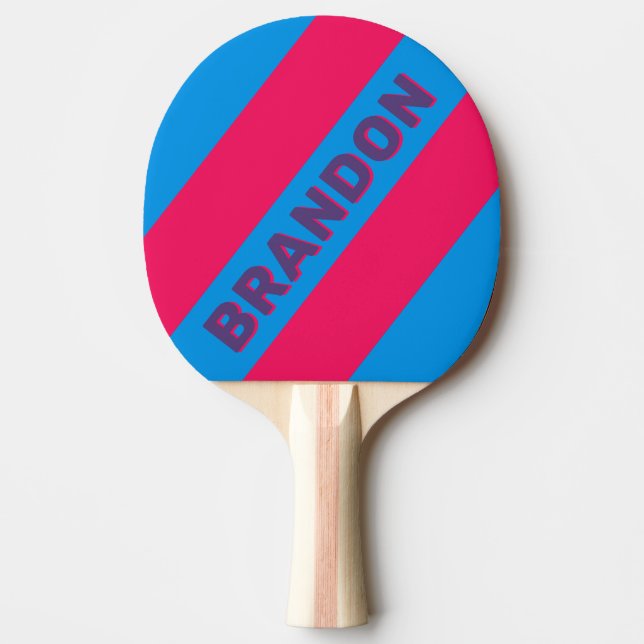 Retro Electric Grape Kraftiga Ränder med Namn Pingisracket (Framsidan)
