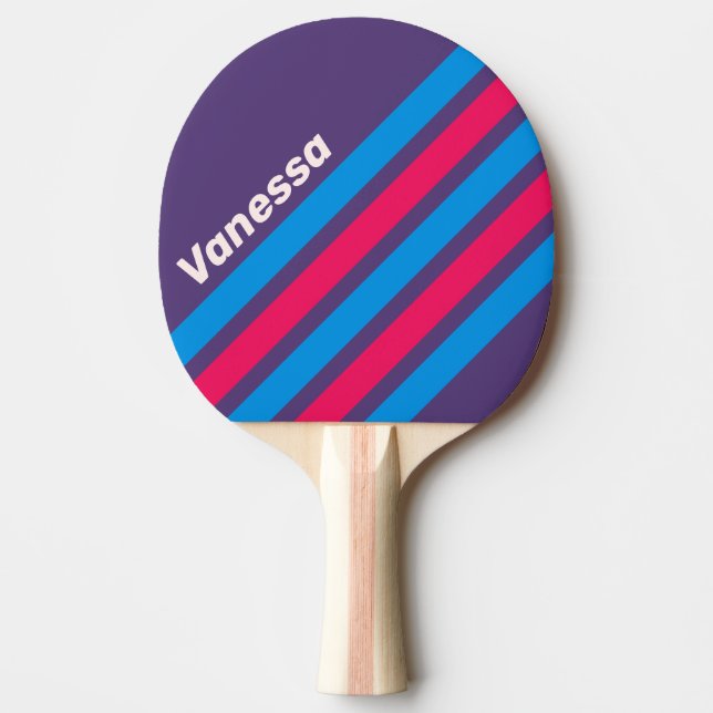 Retro Electric Grape Vinklad Rand med Namn Pingisracket (Framsidan)