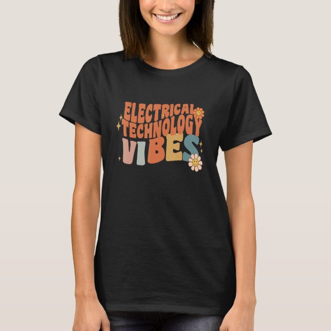 Retro Electrical Technology Vibes Teacher Women Ki T Shirt (Framsida)