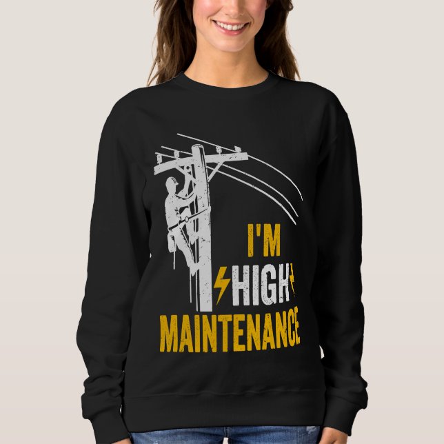 Retro Electrician Lineman Journeyman I'm High Main T Shirt (Framsida)