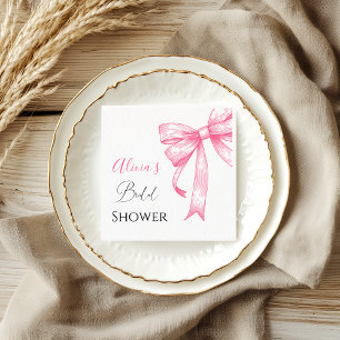 Retro Elegant Coquette Rosa Bow-Möhippa Pappersservett