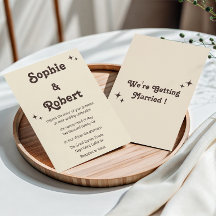 Retro Elegant Minimalistisk Typografi Bröllop