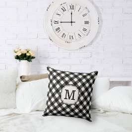 Retro Elegant Personalized Gingham Throw Pillows Kudde