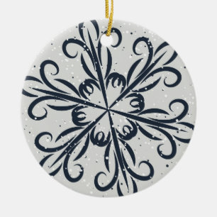 Retro Elegant Snowflake christmas ornament