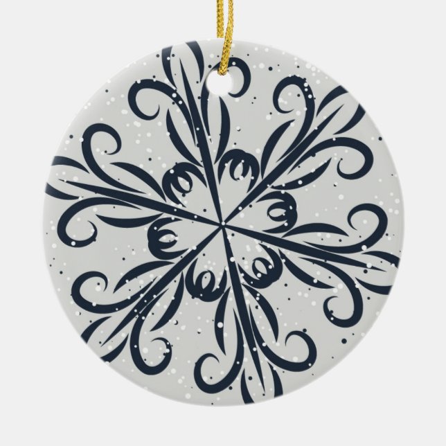 Retro Elegant Snowflake christmas ornament (Framsidan)