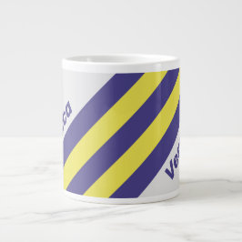 Retro Elektrisk Citron Druv Ränder med Namn Jumbo Mugg