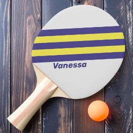 Retro Elektrisk Citron Druv Ränder med Namn Pingisracket