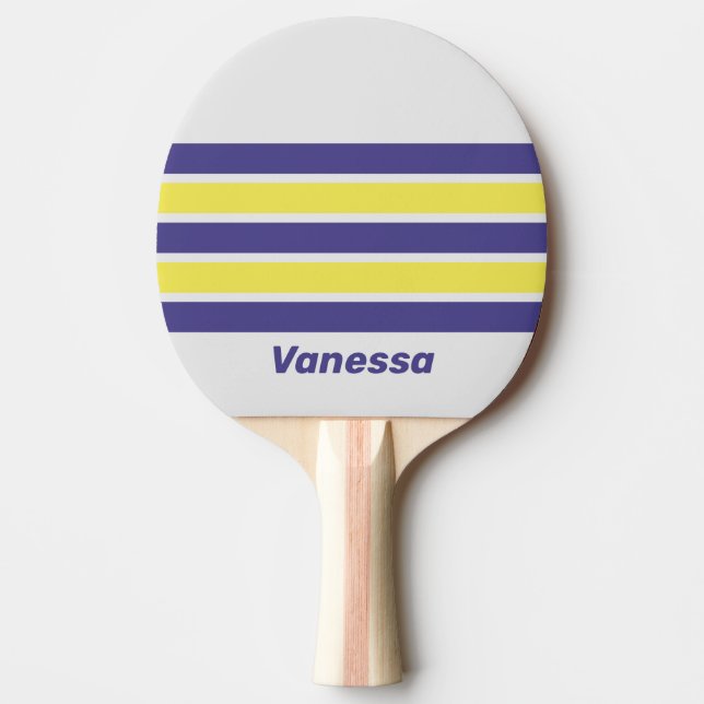 Retro Elektrisk Citron Druva Tvärgående Rand med N Pingisracket (Framsidan)