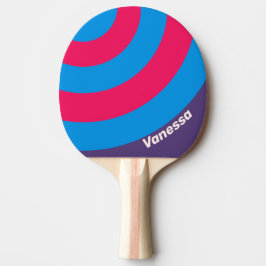 Retro Elektrisk Druva Cirkel Rand med Namn Pingisracket