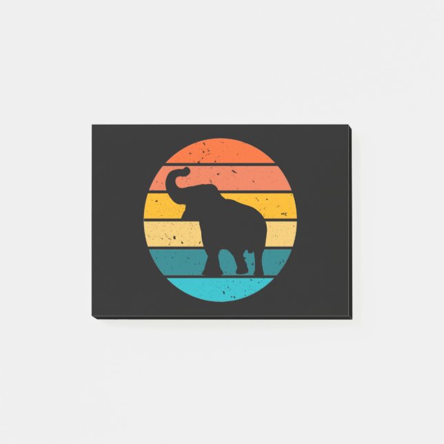 Retro Elephant Post-it Block (Framsida)