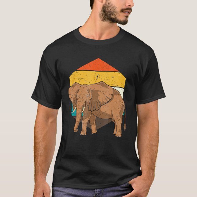 Retro Elephant T Shirt (Framsida)