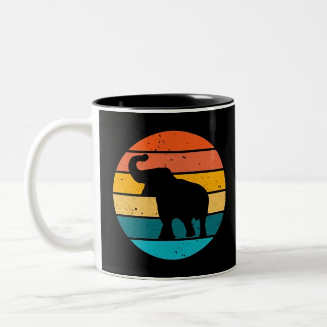 Retro Elephant Två-Tonad Mugg (Vänster)