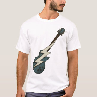 Retro elgitarr Blixt Klassisk Rock T Shirt
