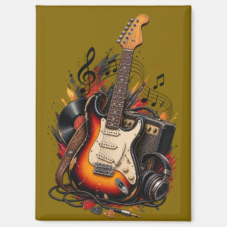 Retro elgitarr & förstärkare Rockmusik Flexibel Magnet