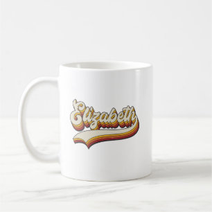 Retro Elizabeth Namn 70-tals Vintage Design Kaffemugg